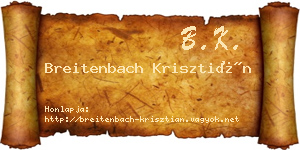 Breitenbach Krisztián névjegykártya