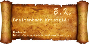 Breitenbach Krisztián névjegykártya